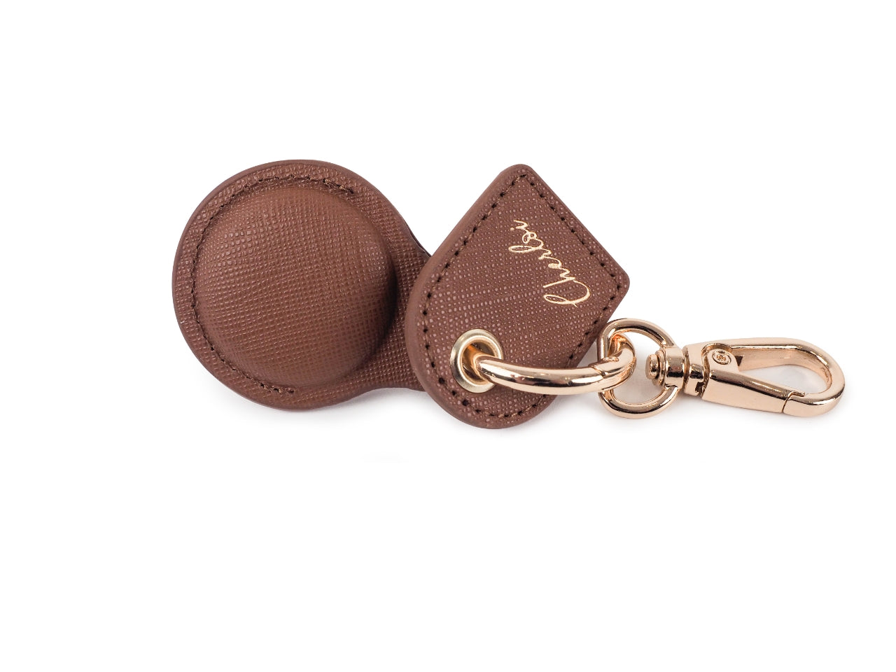 Cherloi Saffiano Leather AirTag Key Ring